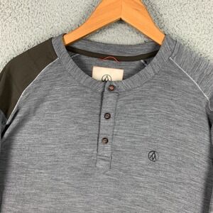 Alps & Meters Ascent Henley Shirt Men's XL Gray U.S. Ski Team‎ Merino Wool Blend